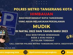 Antisipasi, Polres Metro Tangerang Kota Gagas Penitipan Kendaraan Gratis Bagi Pemudik Nataru 2023