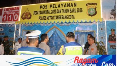 Kapolres Metro Tangerang Kota Tinjau Gereja dan Pos Pam Ops Lilin Jaya 2025